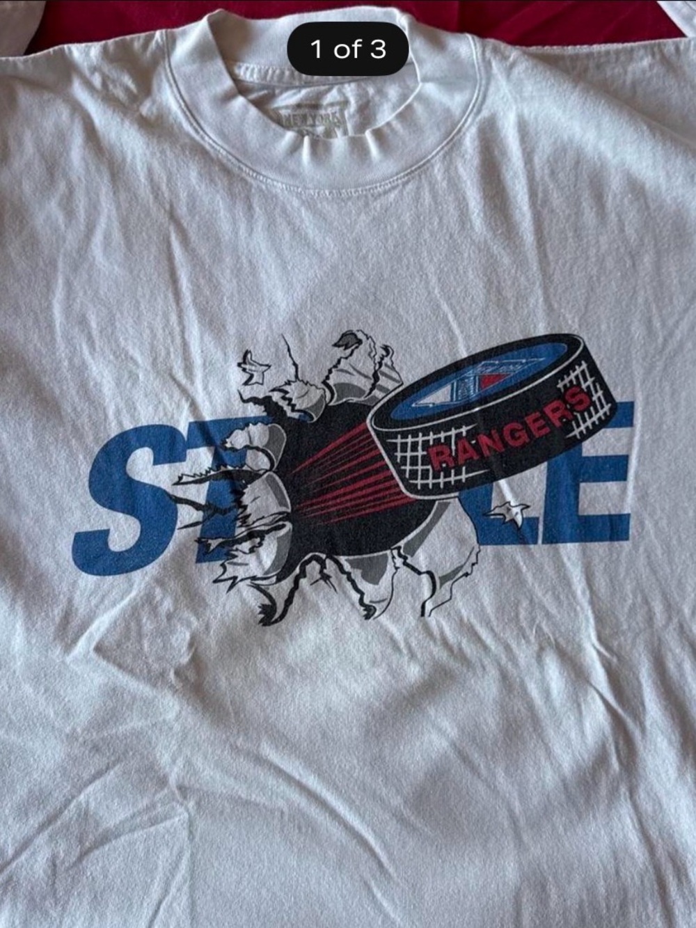Staple/Ny Rangers White Long sleeve Graphic Logo T-Shirt